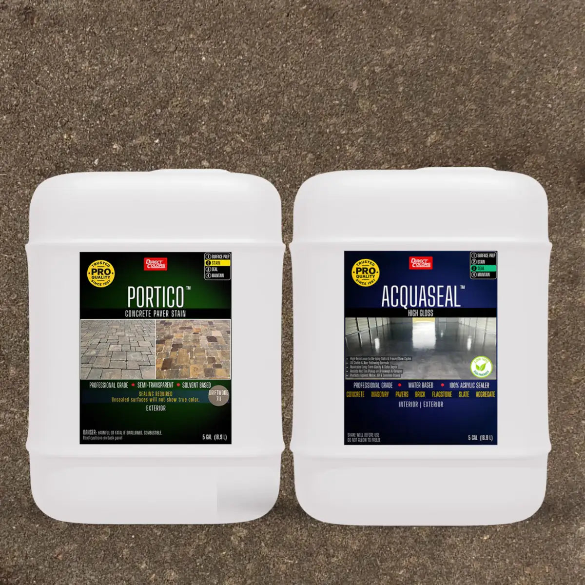 Portico™ Paver Stain in 711 Driftwood with AcquaSeal™ High Gloss, 5 gallon 2-step kit