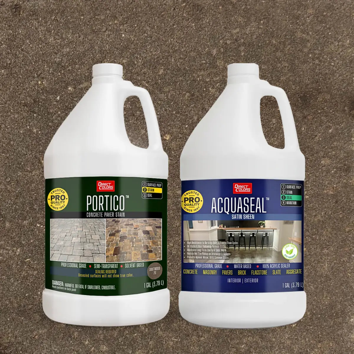 Portico™ Paver Stain in 711 Driftwood with AcquaSeal™ Satin, 1 gallon 2-step kit