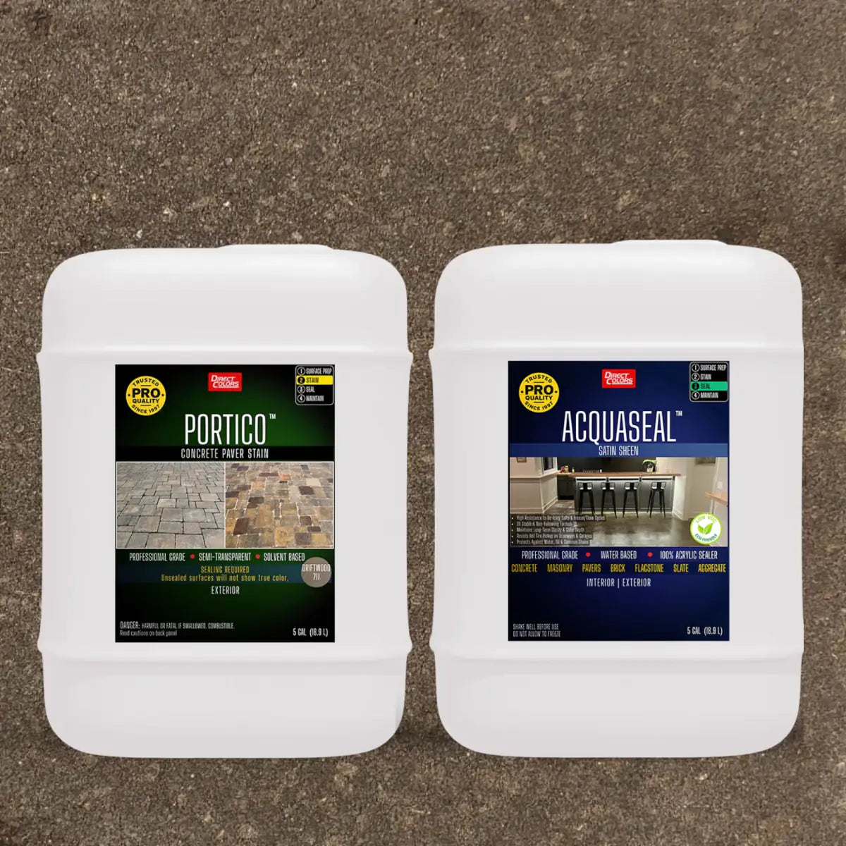 Portico™ Paver Stain in 711 Driftwood with AcquaSeal™ Satin, 5 gallon 2-step kit