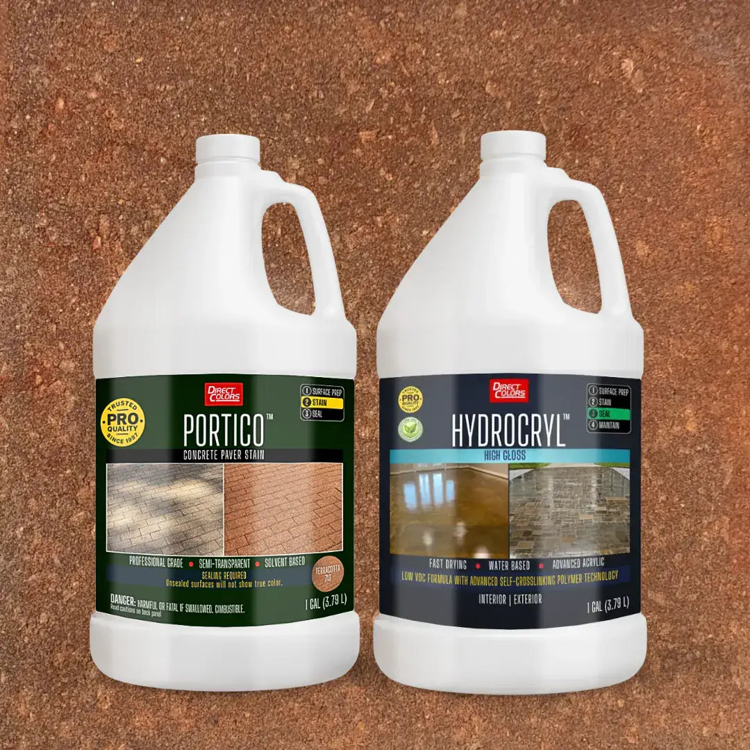 Portico™ Paver Stain in 713 Terracotta with HydroCryl™ High Gloss, 1 gallon 2-step kit
