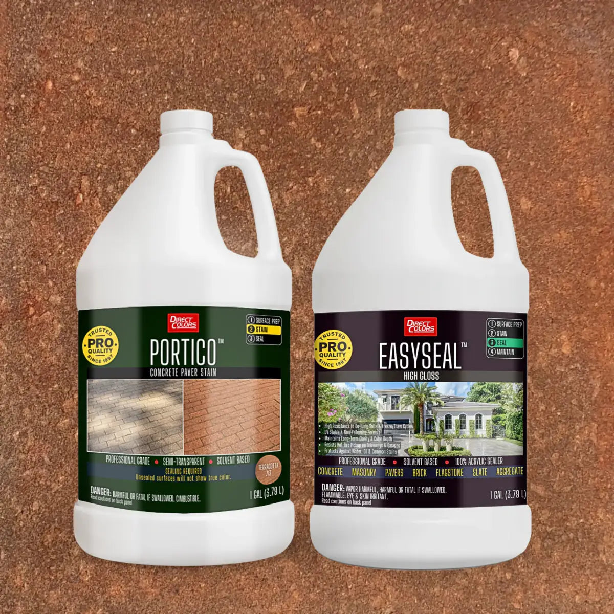 Portico™ Paver Stain in 713 Terracotta with EasySeal™ High Gloss, 1 gallon 2-step kit