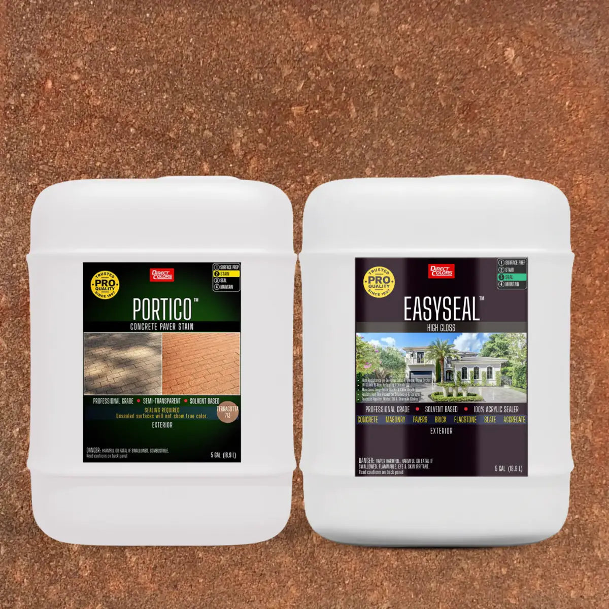 Portico™ Paver Stain in 713 Terracotta with EasySeal™ High Gloss, 5 gallon 2-step kit