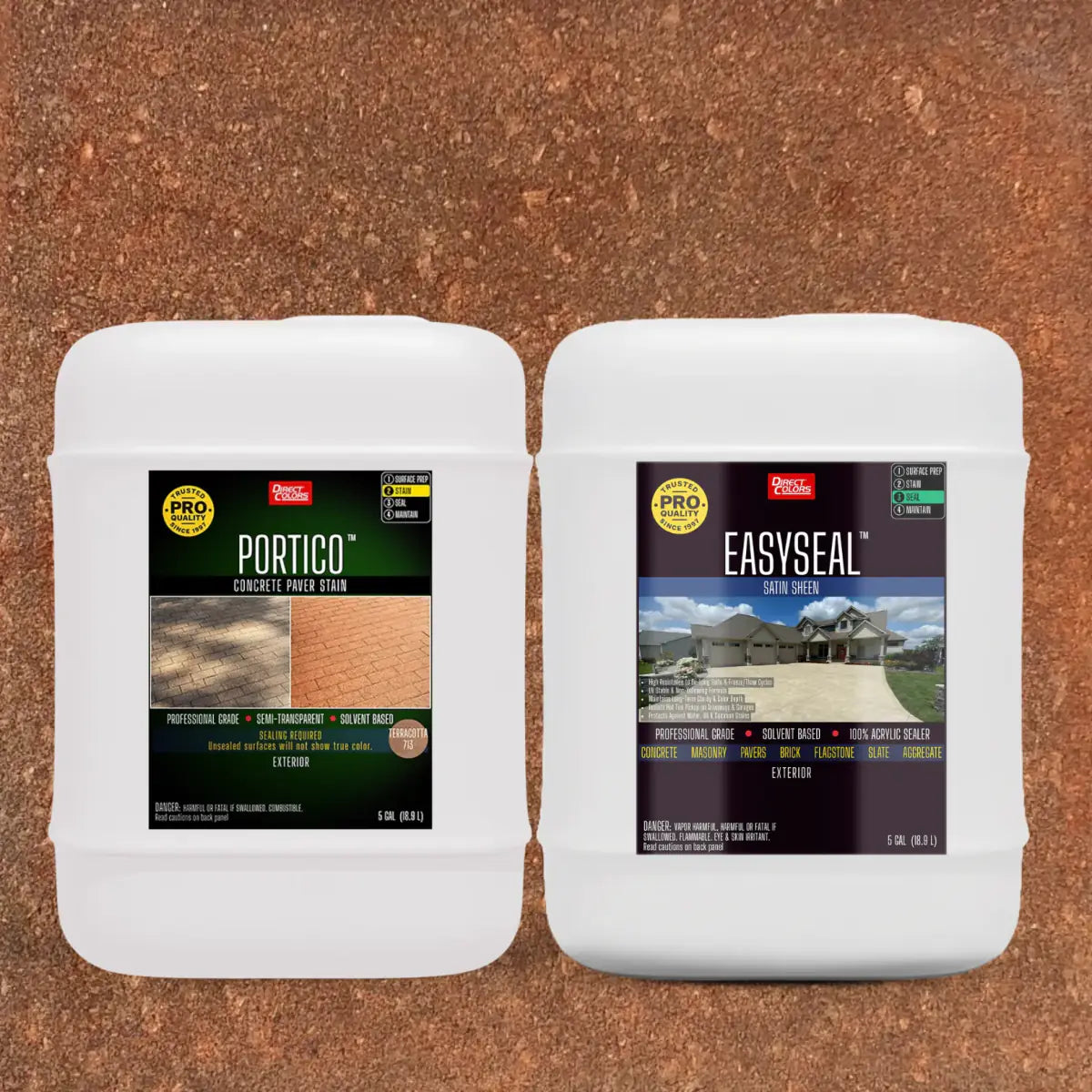 Portico™ Paver Stain in 713 Terracotta with EasySeal™ Satin, 5 gallon 2-step kit