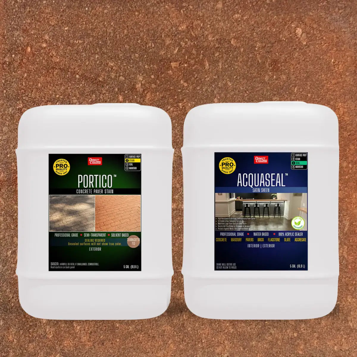 Portico™ Paver Stain in 713 Terracotta with AcquaSeal™ Satin, 5 gallon 2-step kit