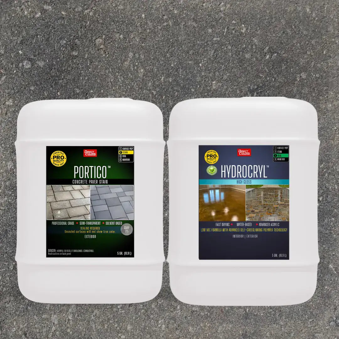 Portico™ Paver Stain in 715 Gray with HydroCryl™ High Gloss, 5 gallon 2-step kit