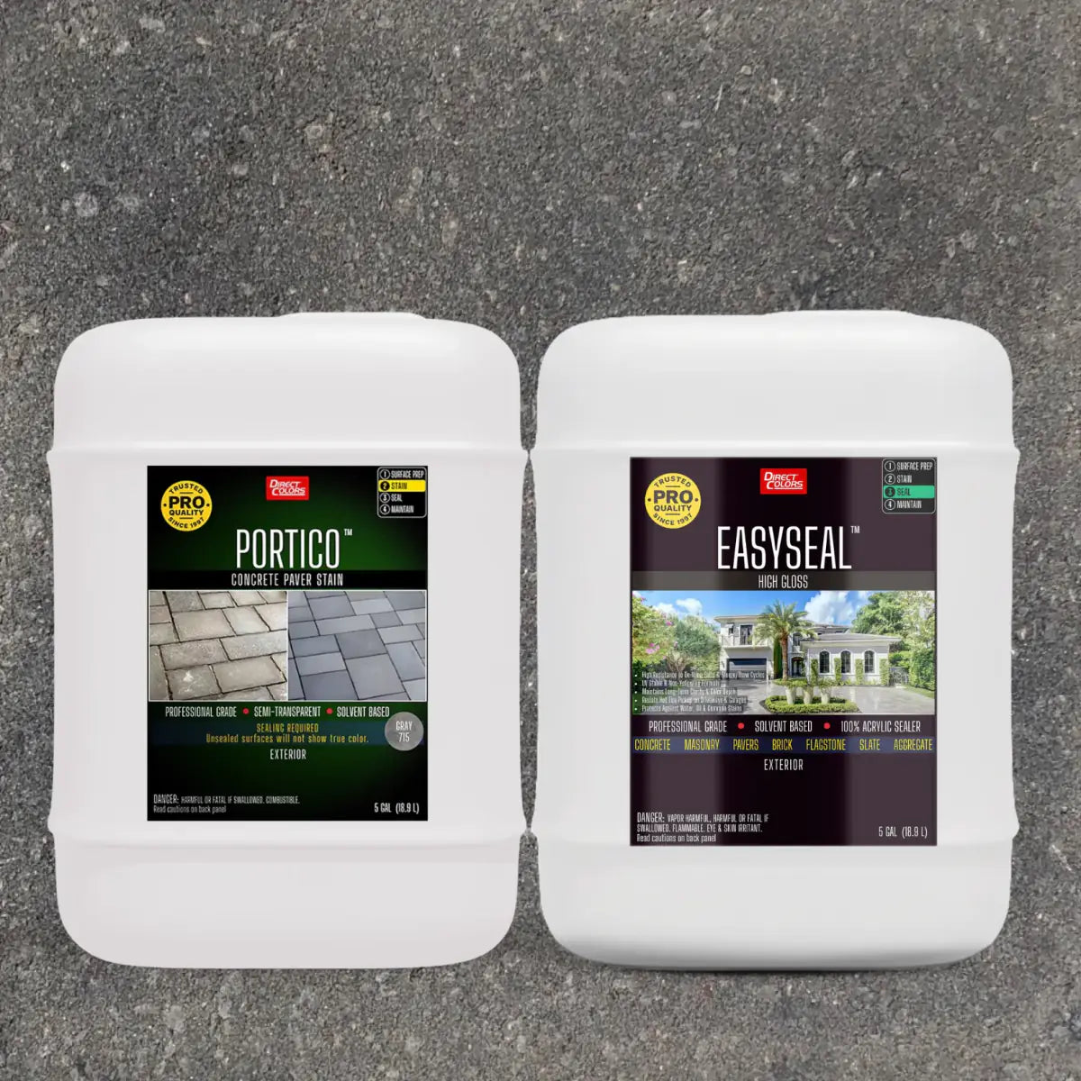 Portico™ Paver Stain in 715 Gray with EasySeal™ High Gloss, 5 gallon 2-step kit