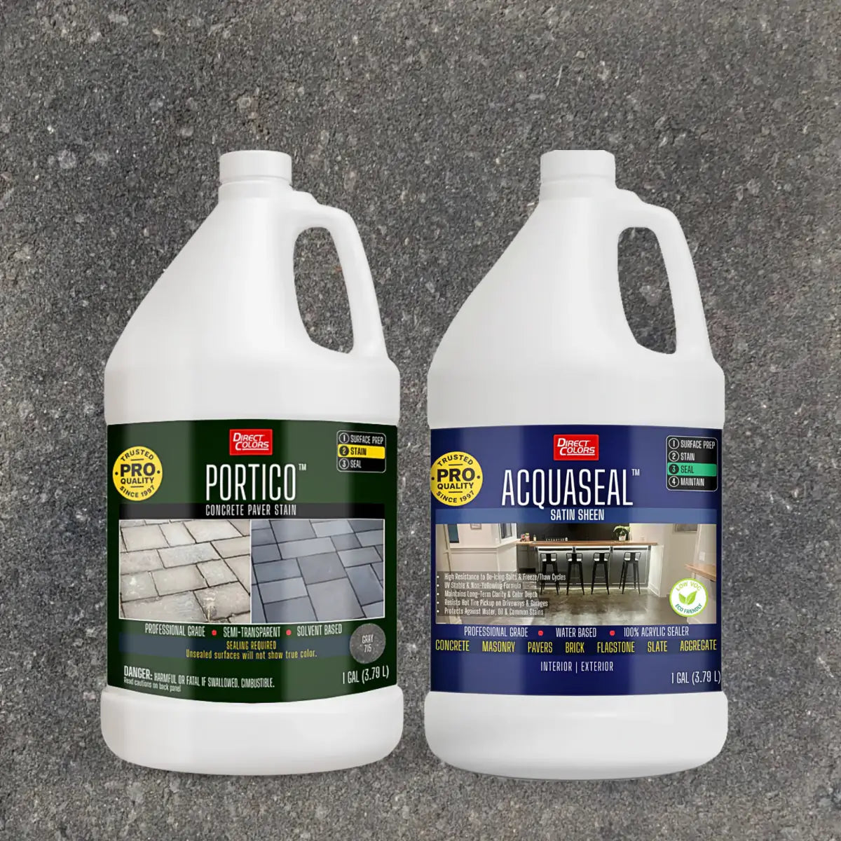 Portico™ Paver Stain in 715 Gray with AcquaSeal™ Satin, 1 gallon 2-step kit