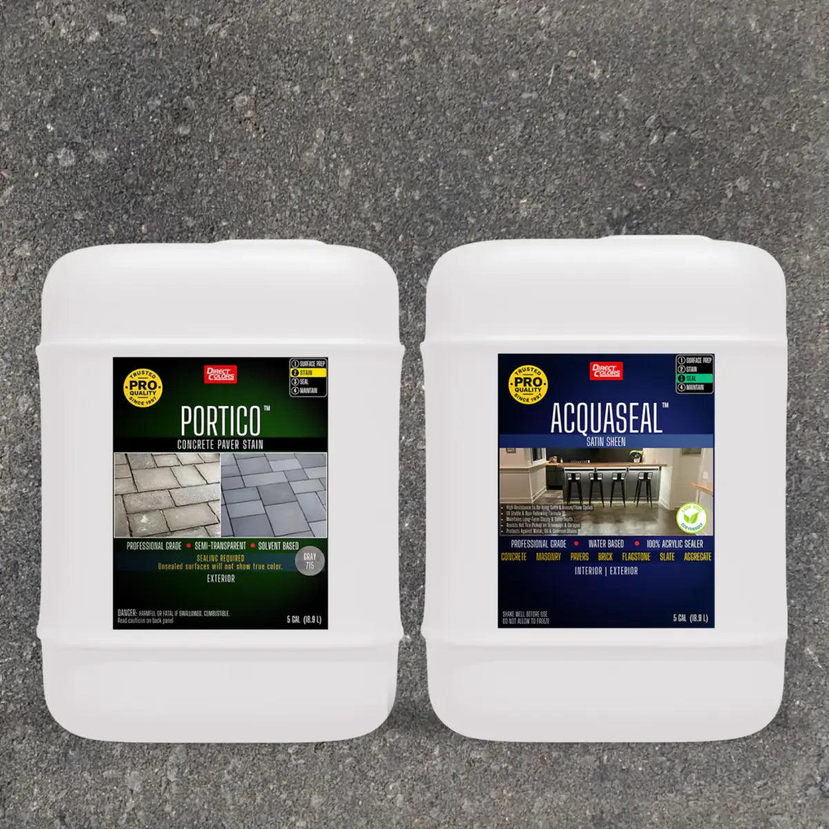 Portico™ Paver Stain in 715 Gray with AcquaSeal™ Satin, 5 gallon 2-step kit
