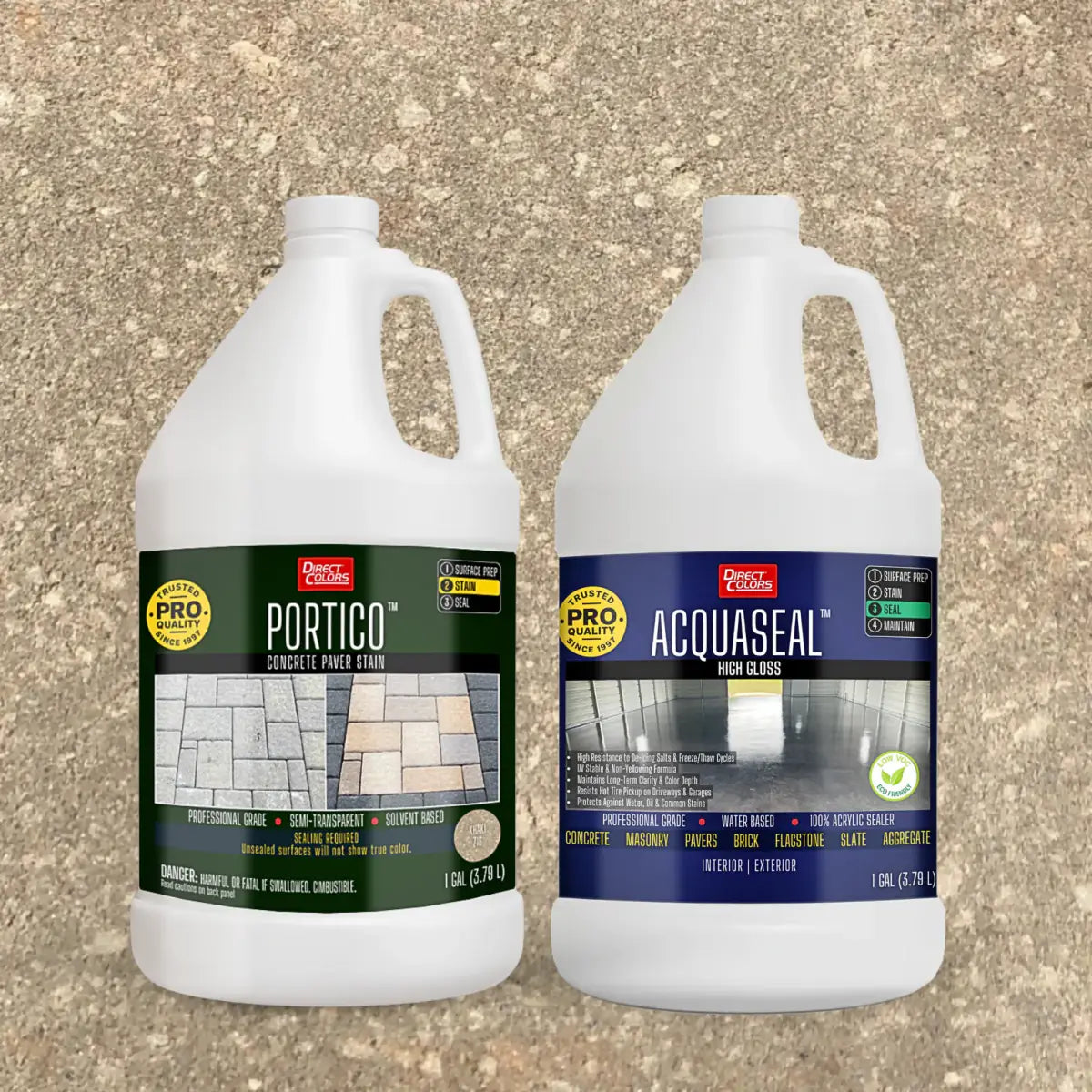 Portico™ Paver Stain in 716 Khaki with AcquaSeal™ High Gloss, 1 gallon 2-step kit