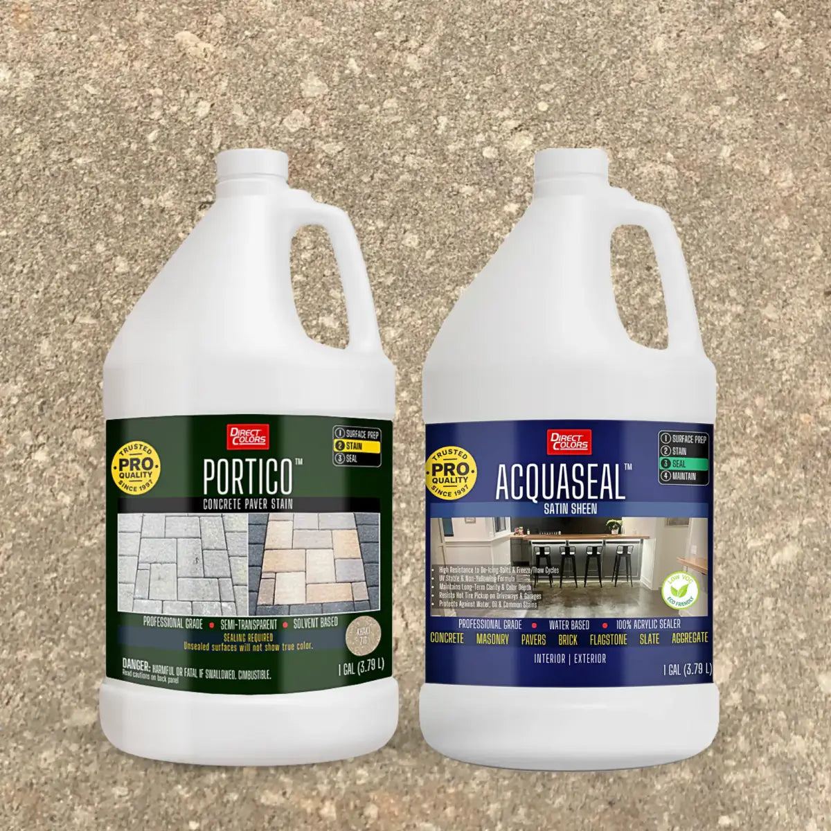 Portico™ Paver Stain in 716 Khaki with AcquaSeal™ Satin, 1 gallon 2-step kit