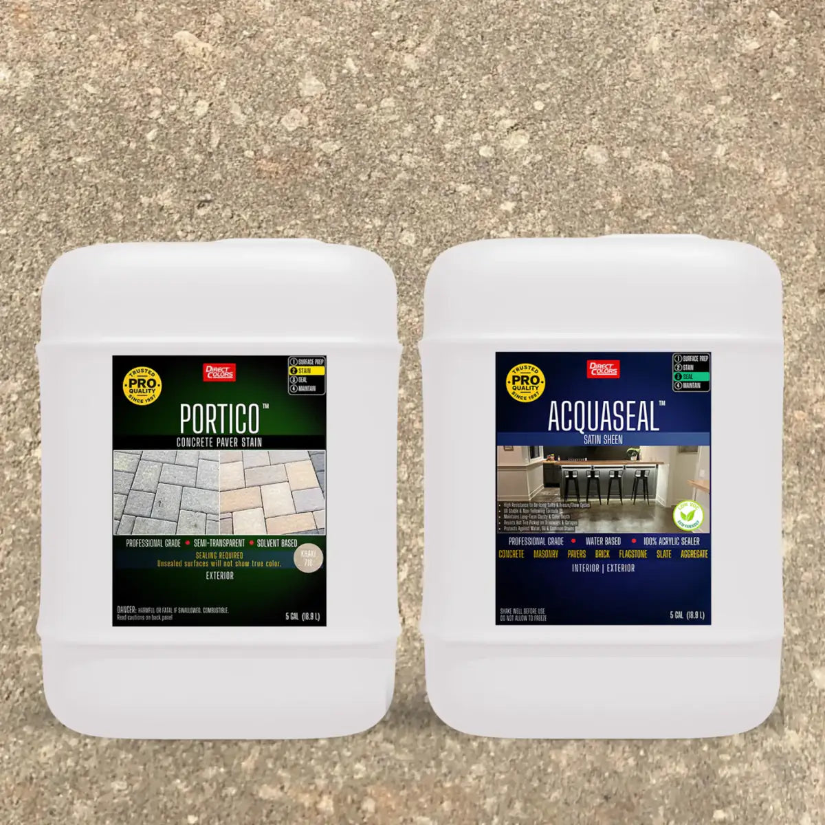 Portico™ Paver Stain in 716 Khaki with AcquaSeal™ Satin, 5 gallon 2-step kit