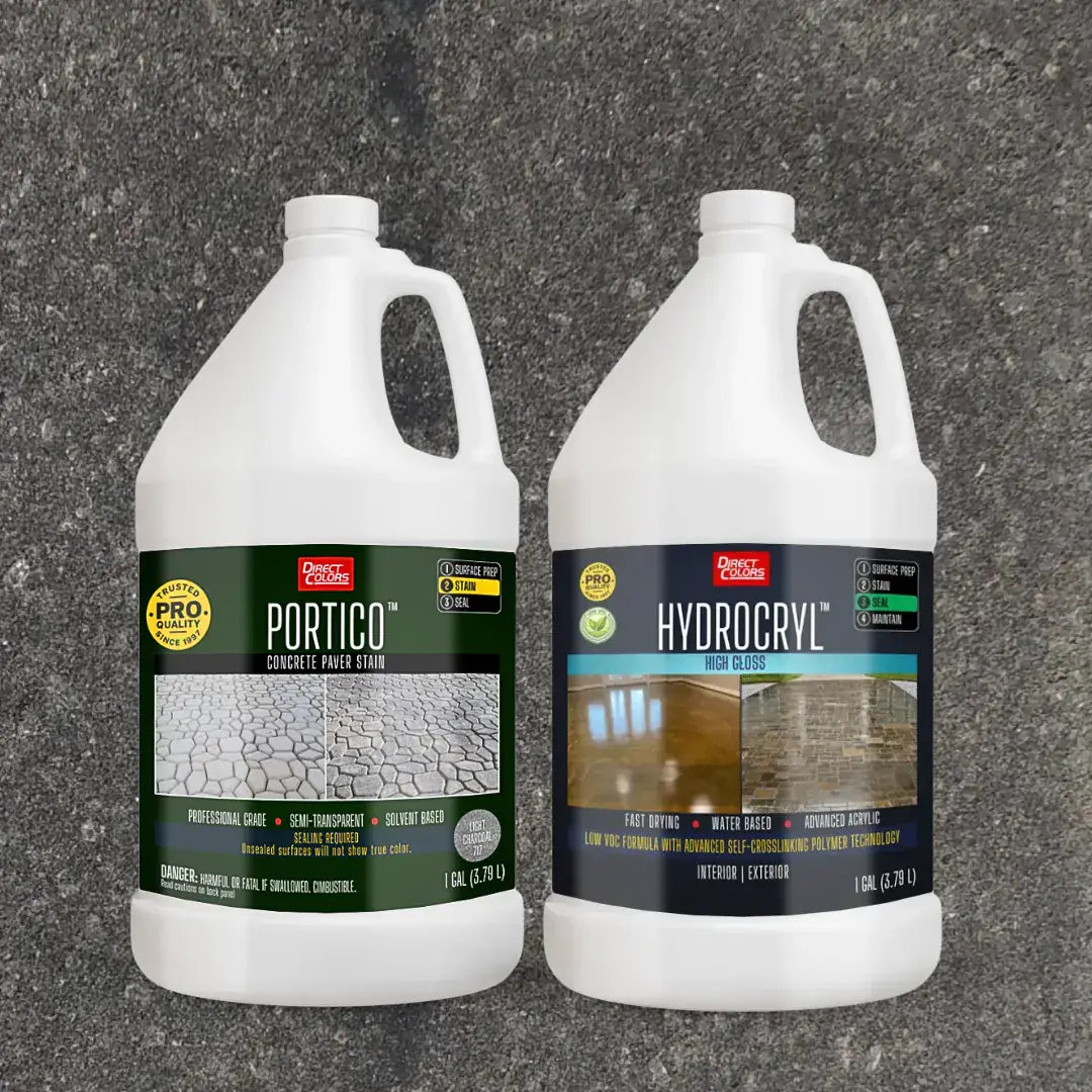 Portico™ Paver Stain in 717 Light Charcoal with HydroCryl™ High Gloss, 1 gallon 2-step kit