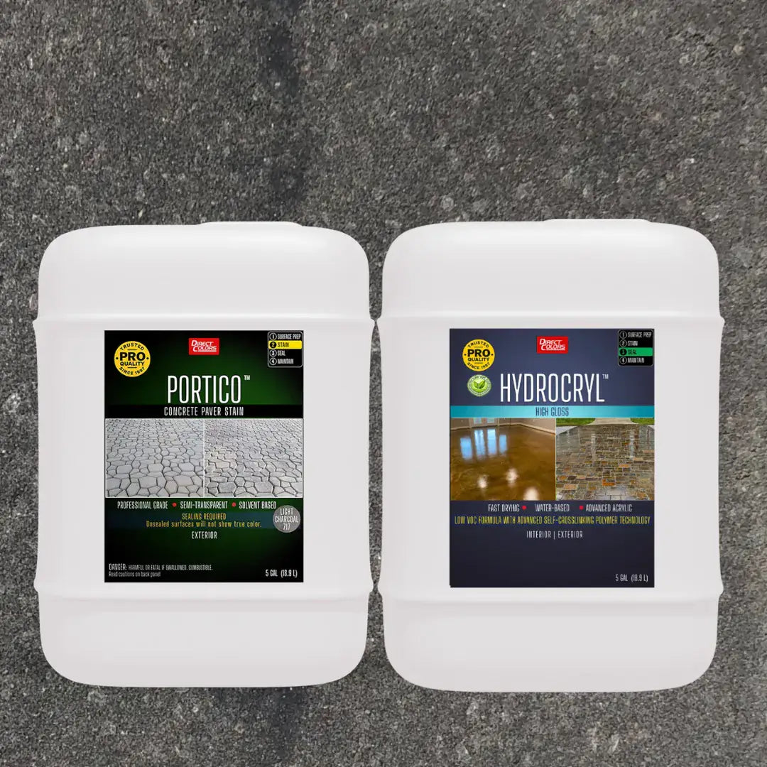 Portico™ Paver Stain in 717 Light Charcoal with HydroCryl™ High Gloss, 5 gallon 2-step kit