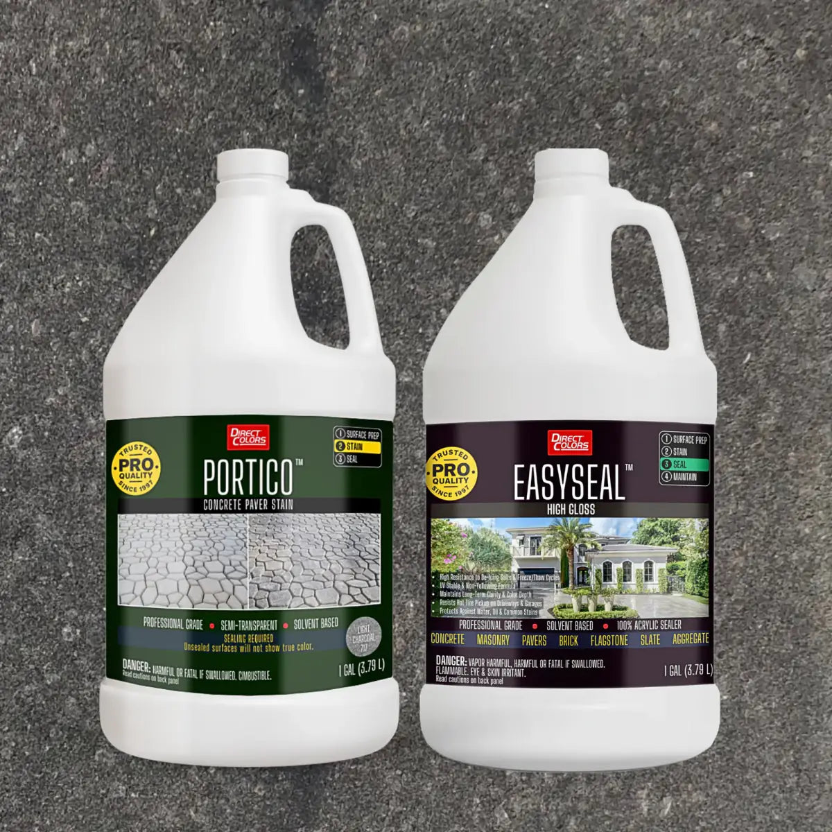 Portico™ Paver Stain in 717 Light Charcoal with EasySeal™ High Gloss, 1 gallon 2-step kit