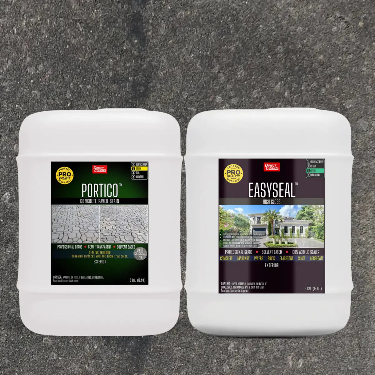 Portico™ Paver Stain in 717 Light Charcoal with EasySeal™ High Gloss, 5 gallon 2-step kit