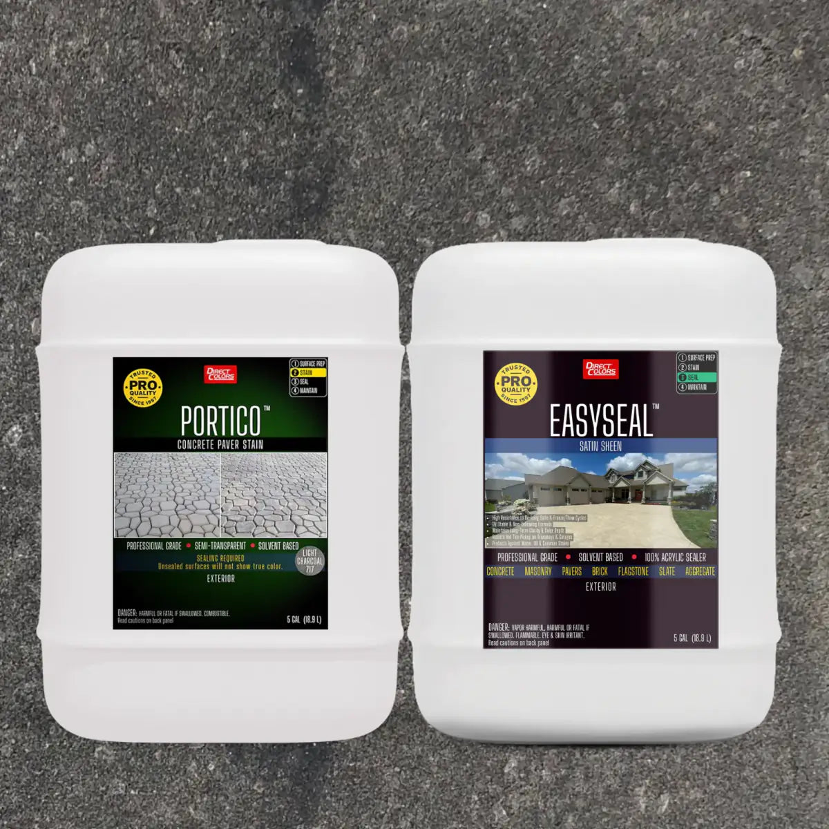 Portico™ Paver Stain in 717 Light Charcoal with EasySeal™ Satin, 5 gallon 2-step kit