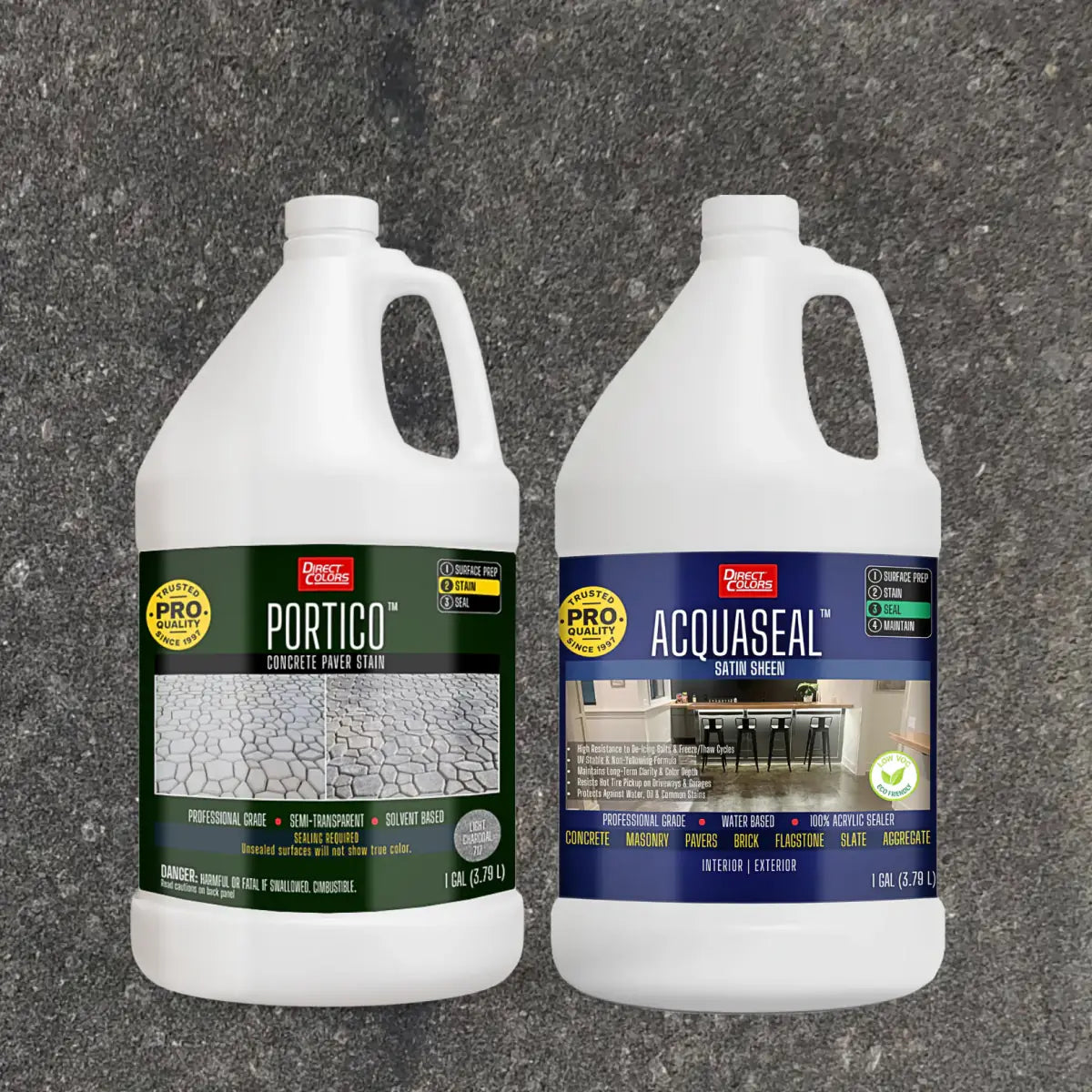 Portico™ Paver Stain in 717 Light Charcoal with AcquaSeal™ Satin, 1 gallon 2-step kit