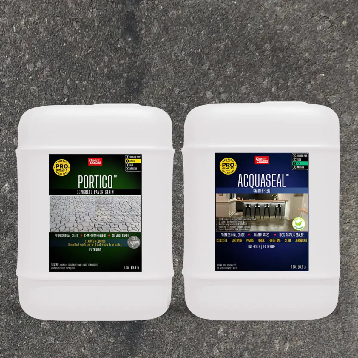 Portico™ Paver Stain in 717 Light Charcoal with AcquaSeal™ Satin, 5 gallon 2-step kit