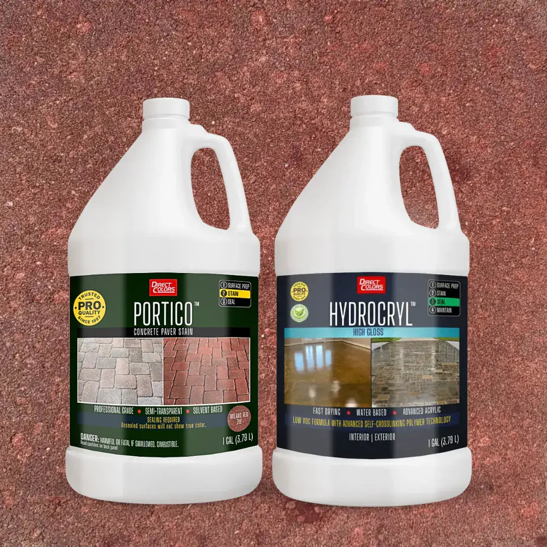 Portico™ Paver Stain in 719 Milano Red with HydroCryl™ High Gloss, 1 gallon 2-step kit
