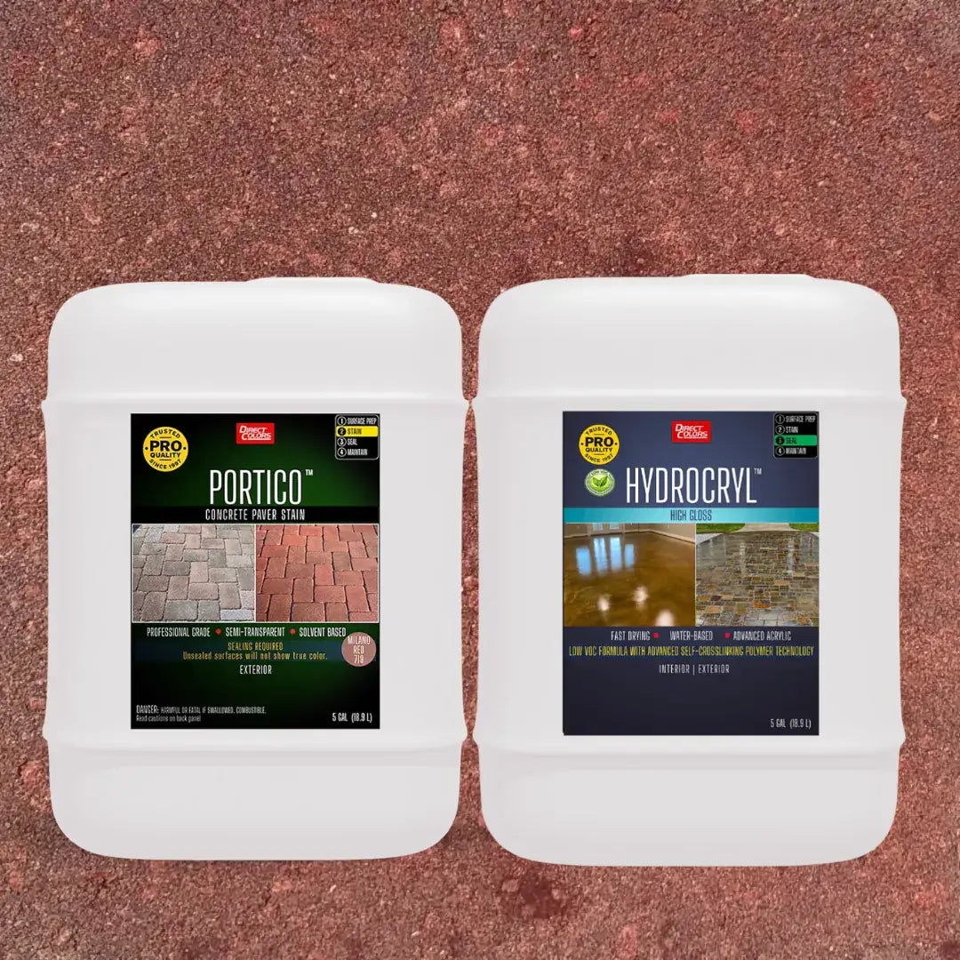 Portico™ Paver Stain in 719 Milano Red with HydroCryl™ High Gloss, 5 gallon 2-step kit