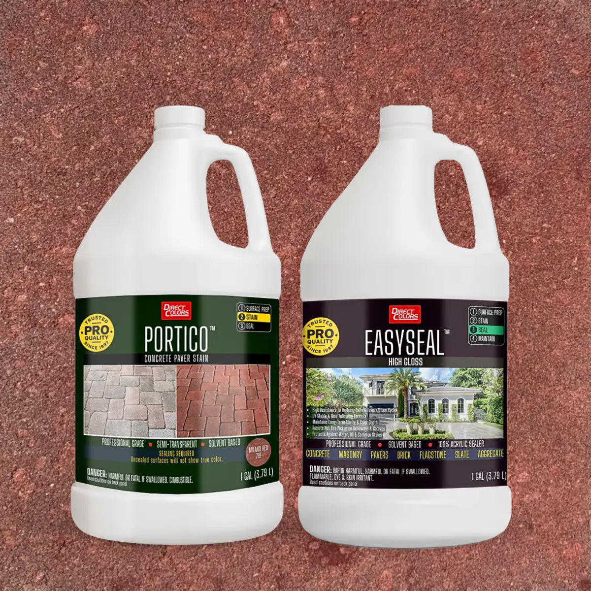 Portico™ Paver Stain in 719 Milano Red with EasySeal™ High Gloss, 1 gallon 2-step kit