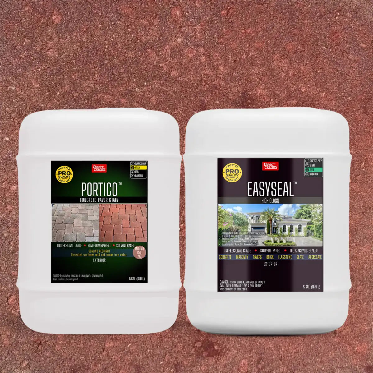Portico™ Paver Stain in 719 Milano Red with EasySeal™ High Gloss, 5 gallon 2-step kit