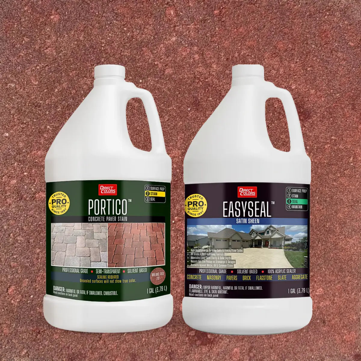 Portico™ Paver Stain in 719 Milano Red with EasySeal™ Satin, 1 gallon 2-step kit