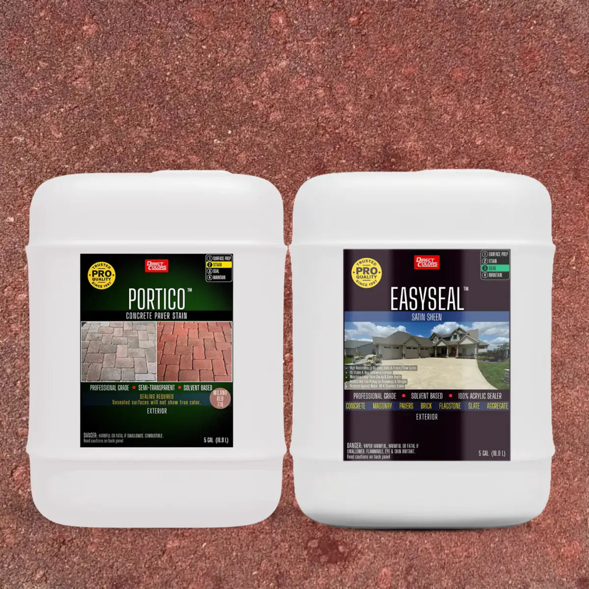 Portico™ Paver Stain in 719 Milano Red with EasySeal™ Satin, 5 gallon 2-step kit
