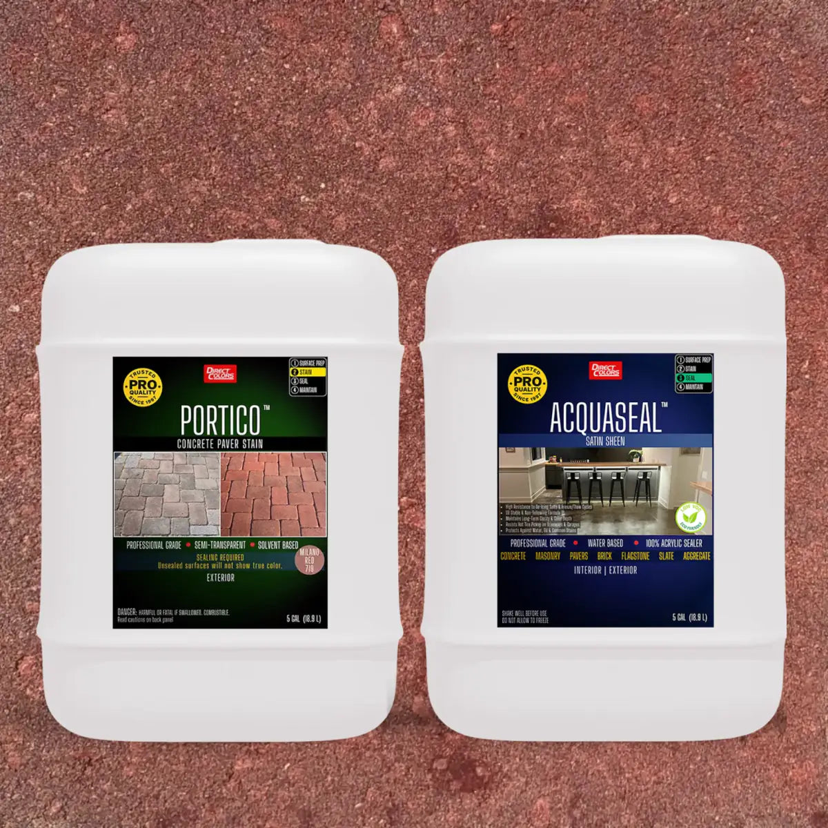 Portico™ Paver Stain in 719 Milano Red with AcquaSeal™ Satin, 5 gallon 2-step kit
