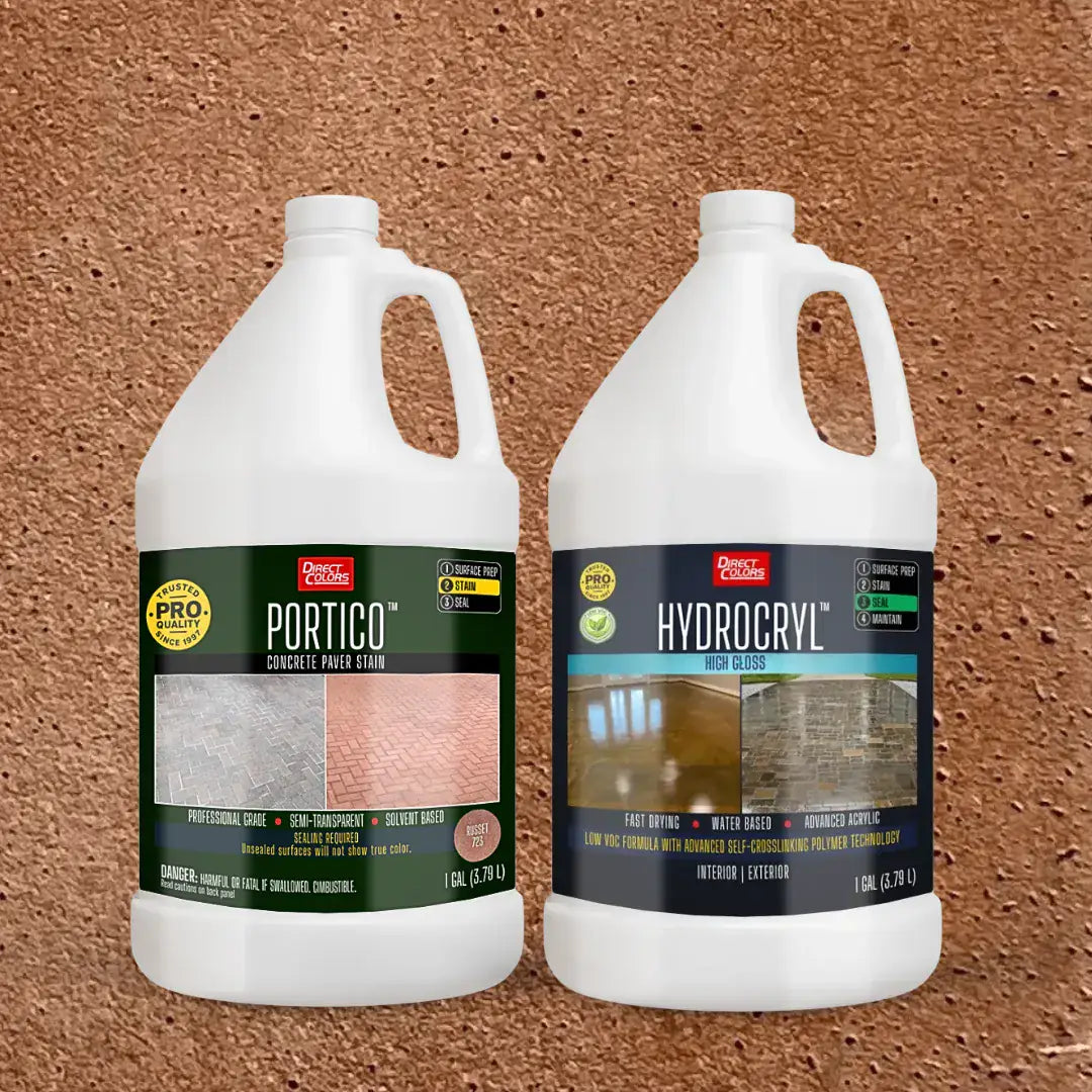 Portico™ Paver Stain in 723 Russet with HydroCryl™ High Gloss, 1 gallon 2-step kit