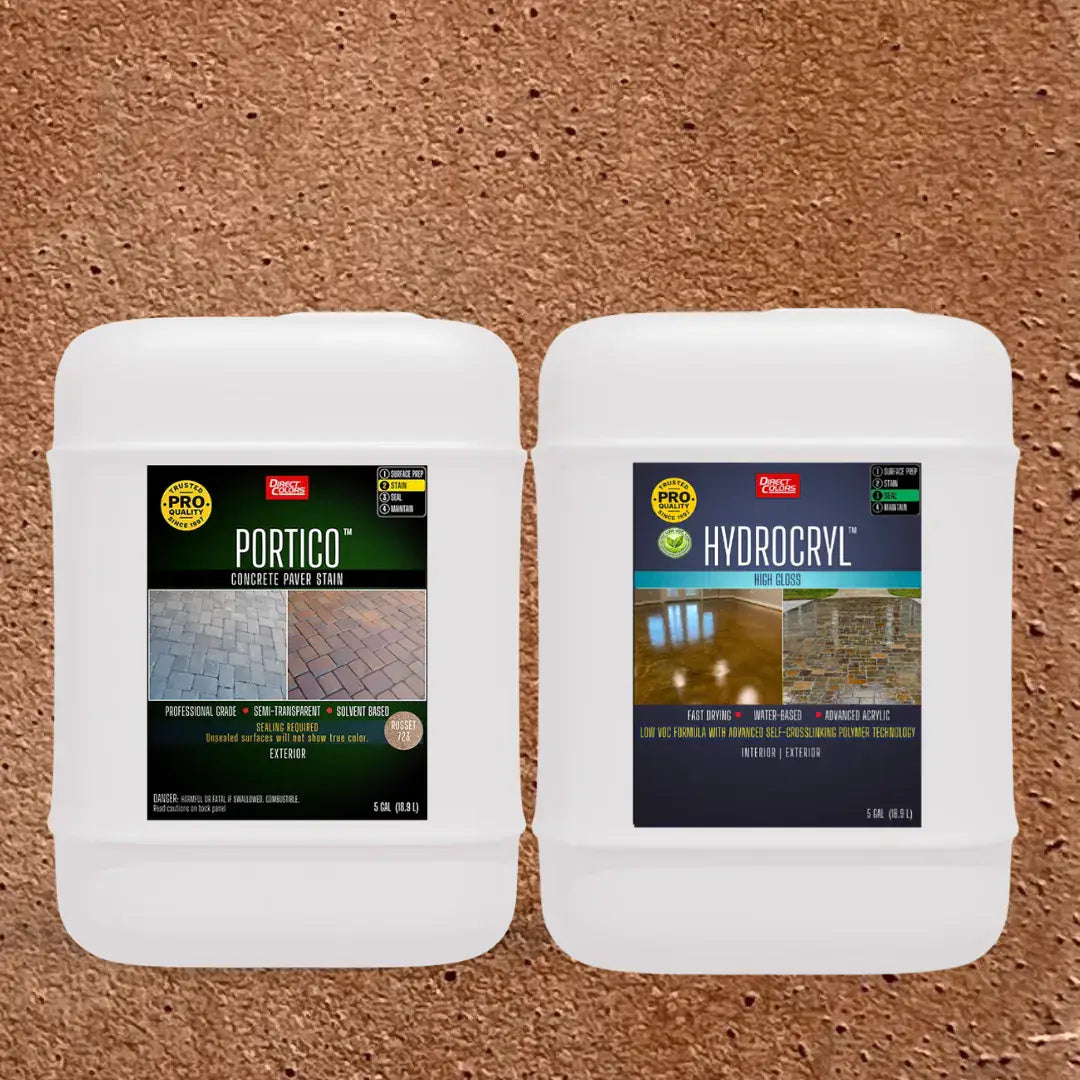 Portico™ Paver Stain in 723 Russet with HydroCryl™ High Gloss, 5 gallon 2-step kit