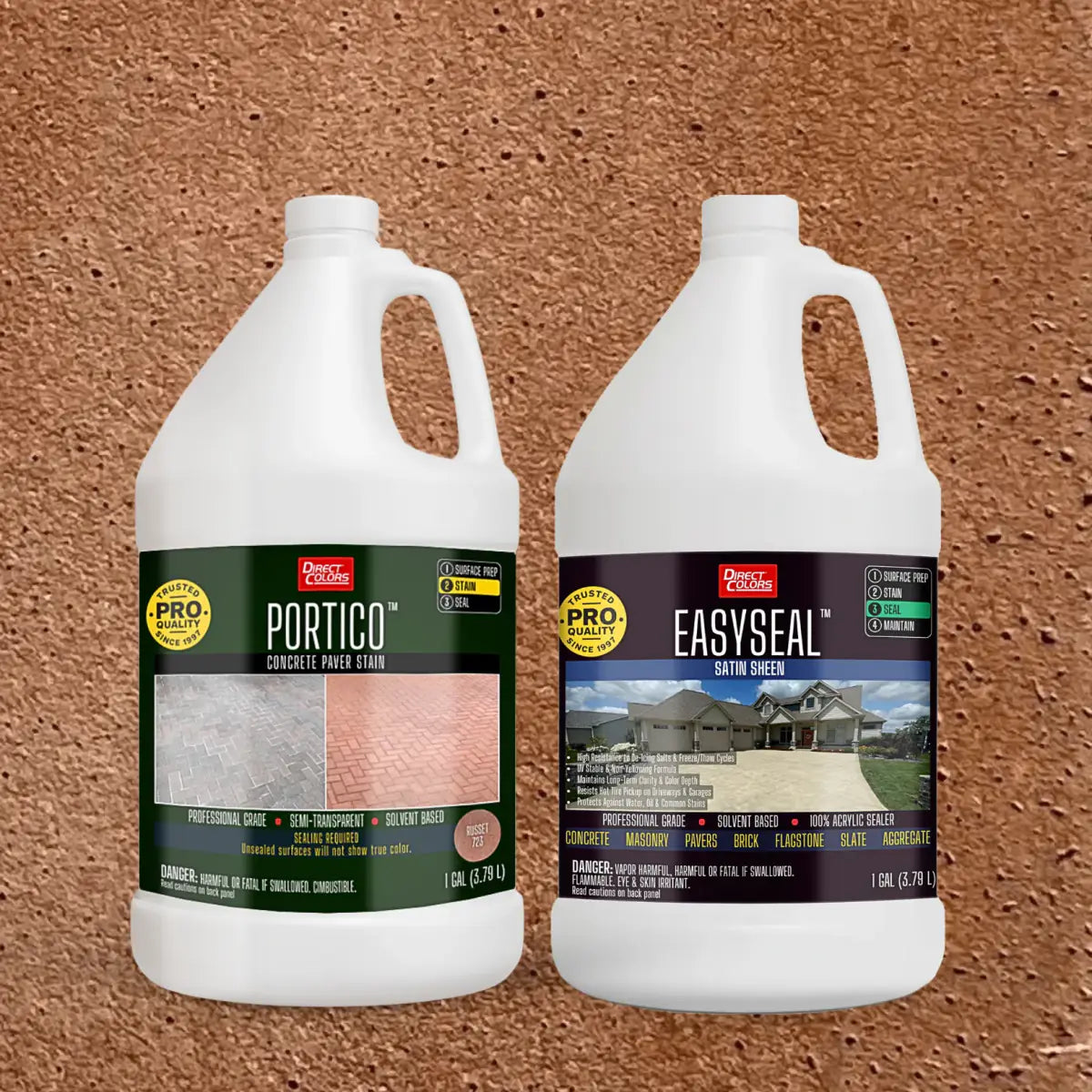 Portico™ Paver Stain in 723 Russet with EasySeal™ Satin, 1 gallon 2-step kit