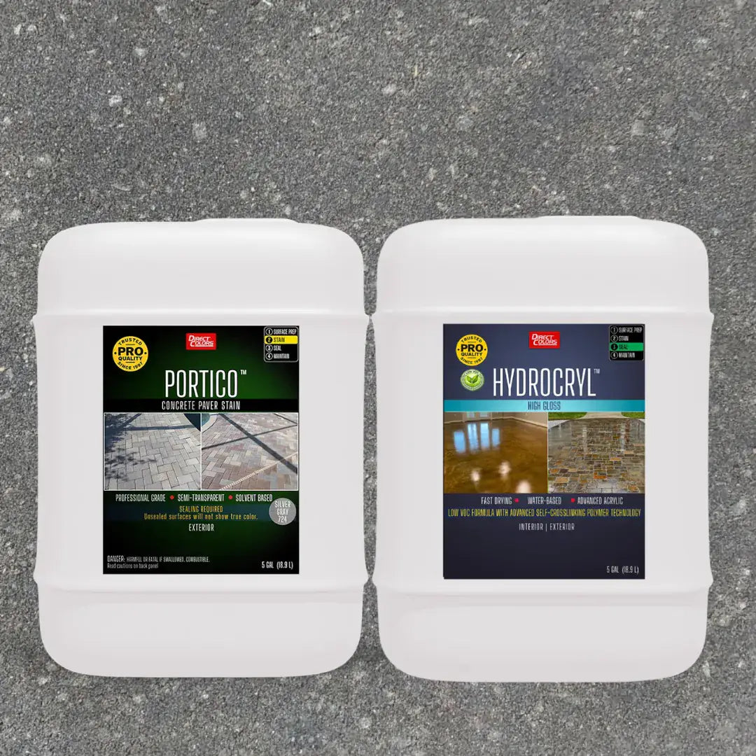 Portico™ Paver Stain in 724 Silver Gray with HydroCryl™ High Gloss, 5 gallon 2-step kit