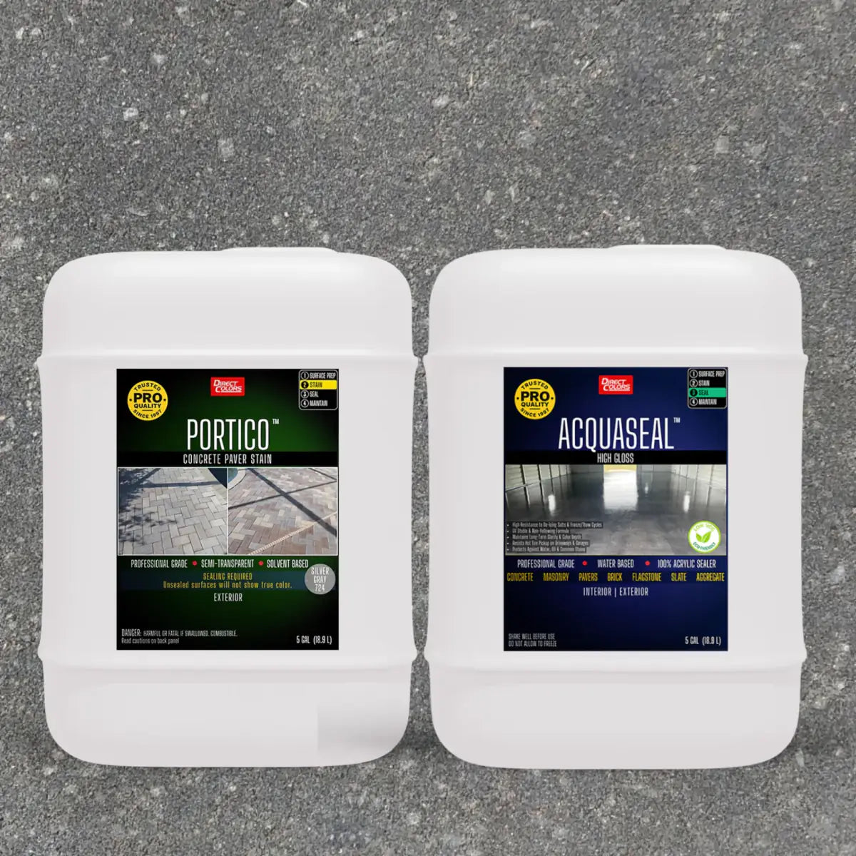 Portico™ Paver Stain in 724 Silver Gray with AcquaSeal™ High Gloss, 5 gallon 2-step kit
