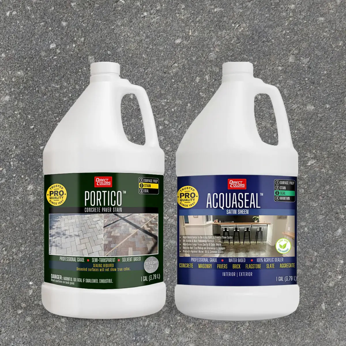 Portico™ Paver Stain in 724 Silver Gray with AcquaSeal™ Satin, 1 gallon 2-step kit