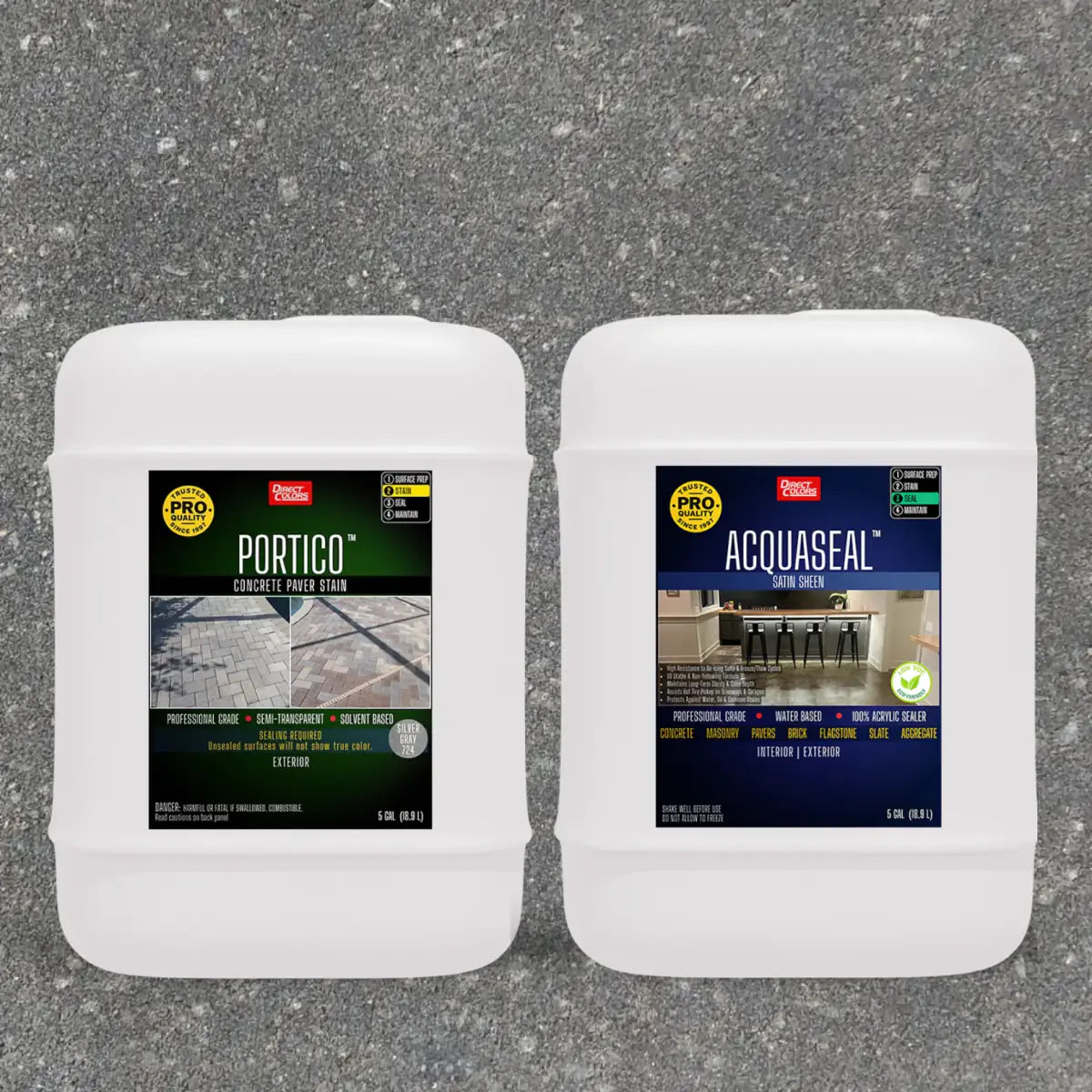 Portico™ Paver Stain in 724 Silver Gray with AcquaSeal™ Satin, 5 gallon 2-step kit