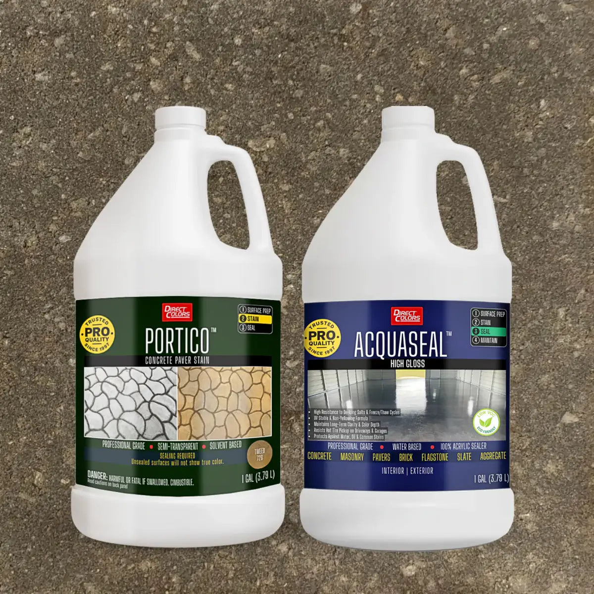 Portico™ Paver Stain in 728 Tweed with AcquaSeal™ High Gloss, 1 gallon 2-step kit