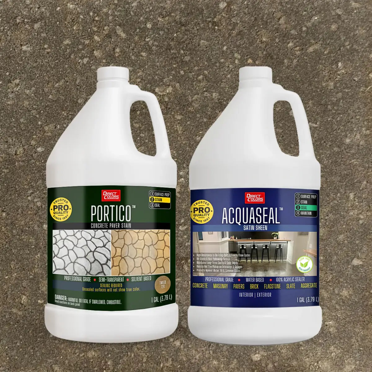 Portico™ Paver Stain in 728 Tweed with AcquaSeal™ Satin, 1 gallon 2-step kit