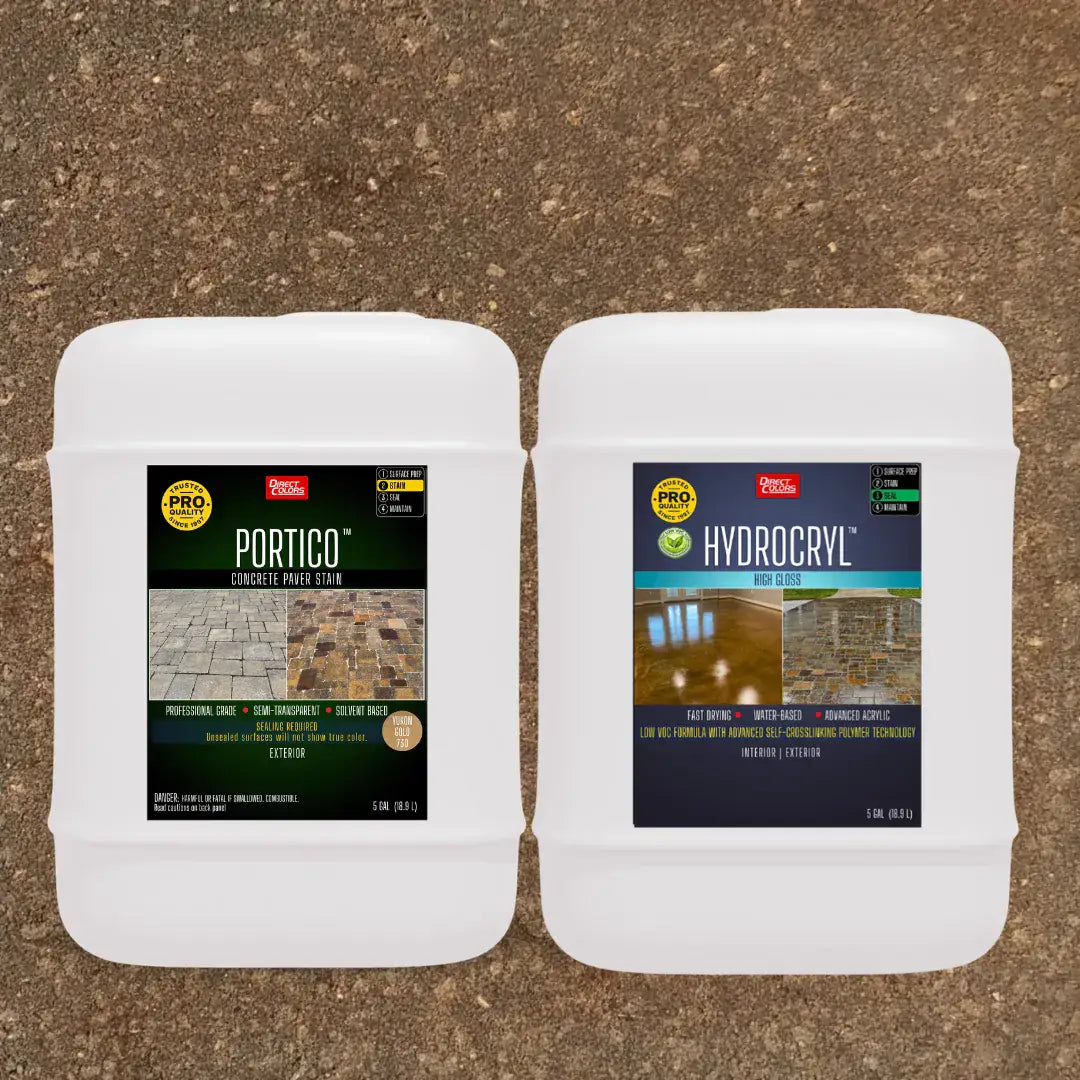Portico™ Paver Stain in 730 Yukon Gold with HydroCryl™ High Gloss, 5 gallon 2-step kit