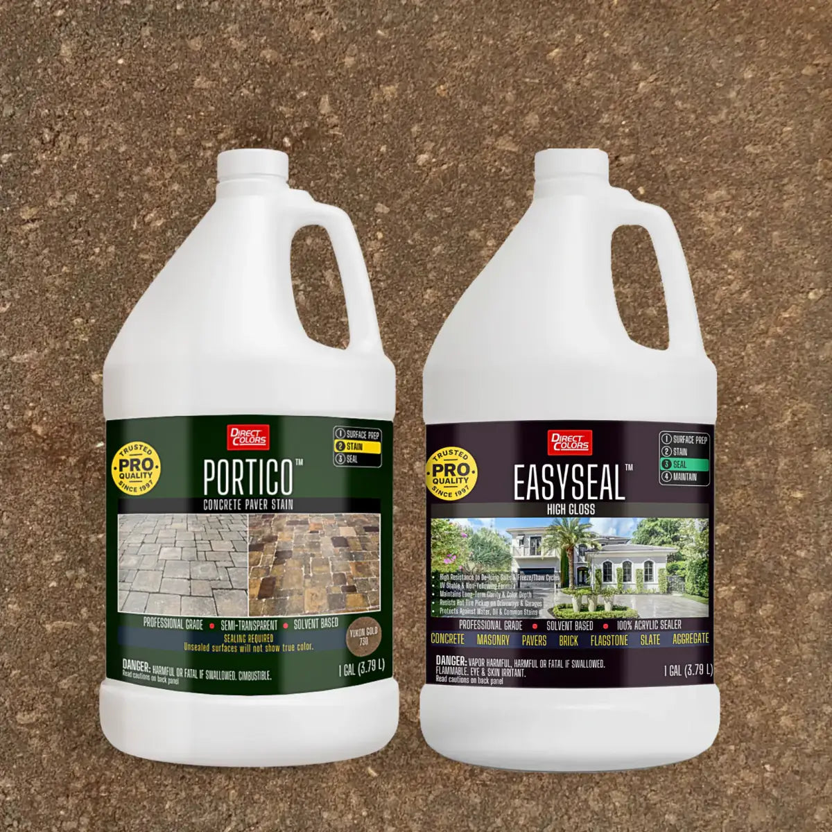 Portico™ Paver Stain in 730 Yukon Gold with EasySeal™ High Gloss, 1 gallon 2-step kit
