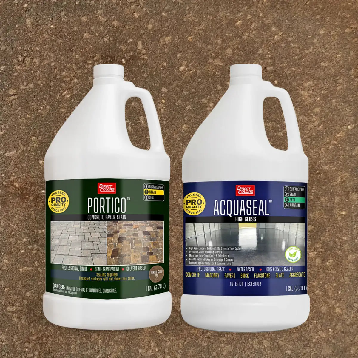 Portico™ Paver Stain in 730 Yukon Gold with AcquaSeal™ High Gloss, 1 gallon 2-step kit