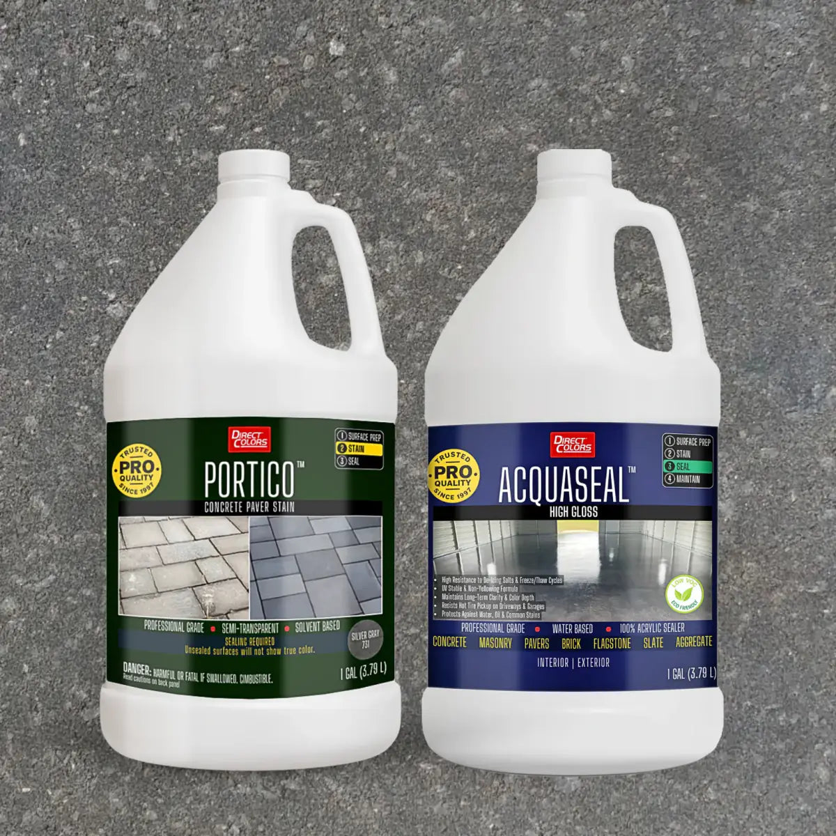 Portico™ Paver Stain in 731 Eagle Gray with AcquaSeal™ High Gloss, 1 gallon 2-step kit