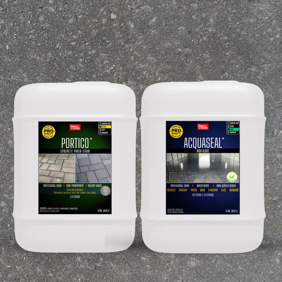 Portico™ Paver Stain in 731 Eagle Gray with AcquaSeal™ High Gloss, 5 gallon 2-step kit