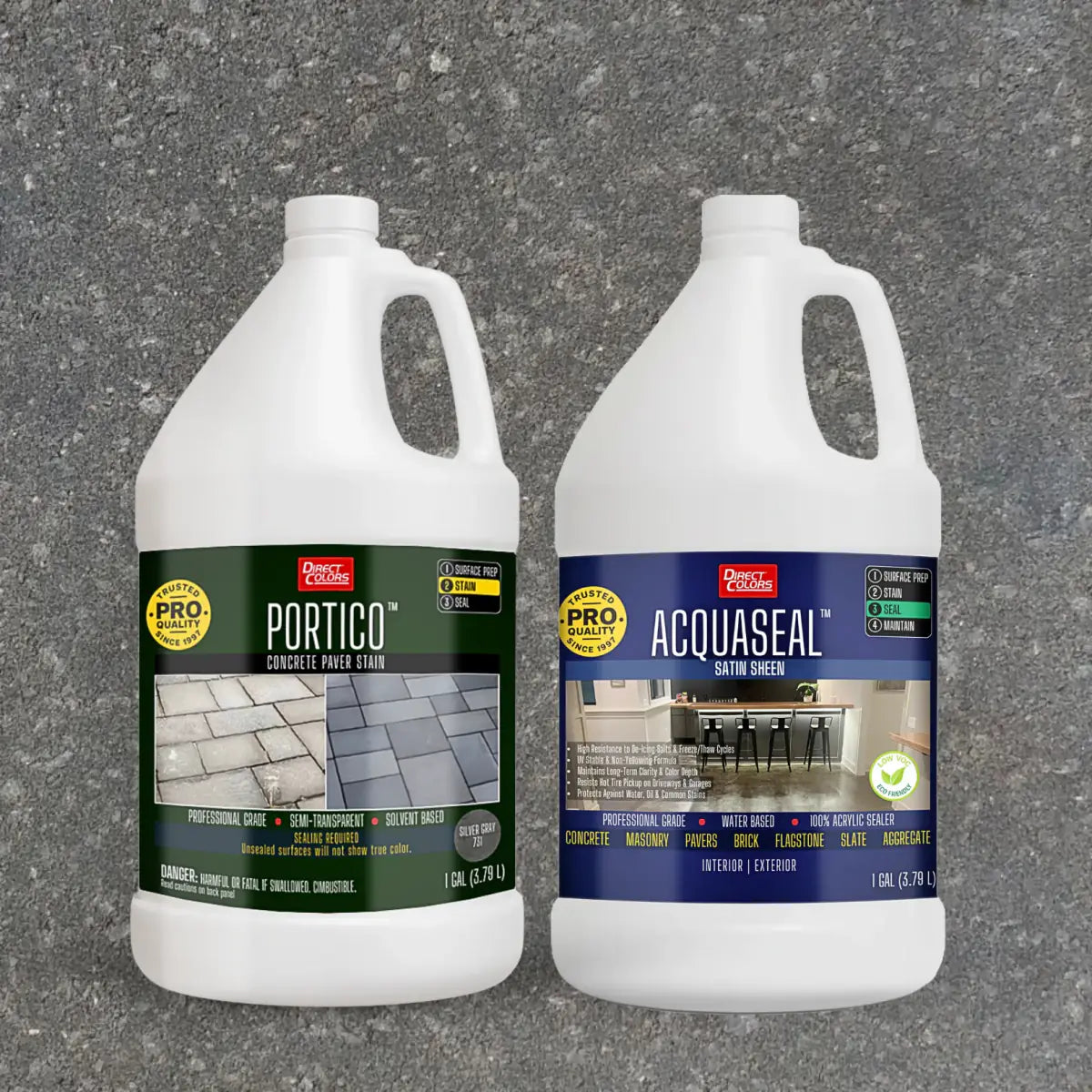 Portico™ Paver Stain in 731 Eagle Gray with AcquaSeal™ Satin, 1 gallon 2-step kit