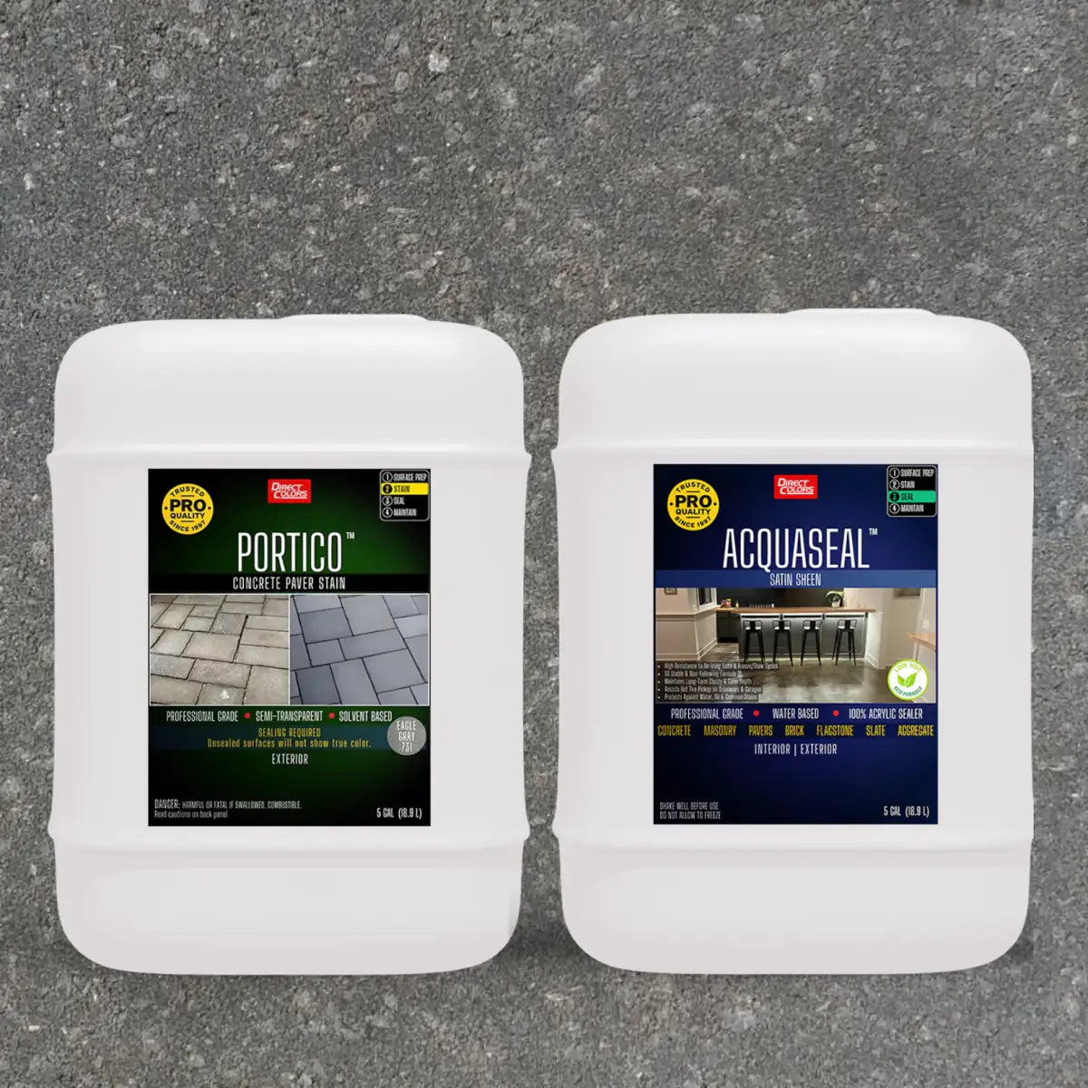 Portico™ Paver Stain in 731 Eagle Gray with AcquaSeal™ Satin, 5 gallon 2-step kit