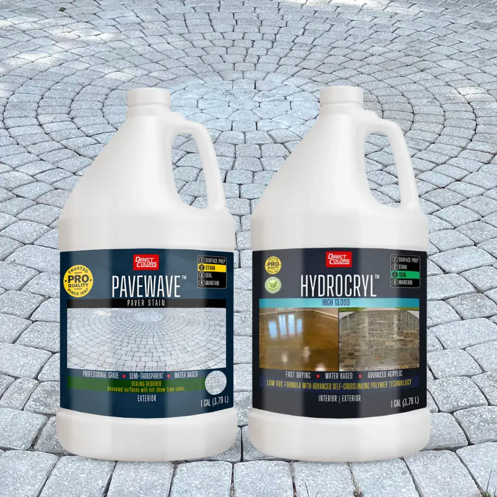 PaveWave™ Paver Stain in 901 White with HydroCryl™ High Gloss, 1 gallon 2-step kit