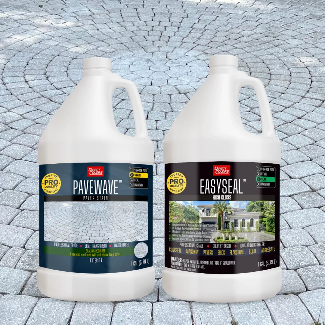 PaveWave™ Paver Stain in 901 White with EasySeal™ Gloss, 1 gallon 2-step kit
