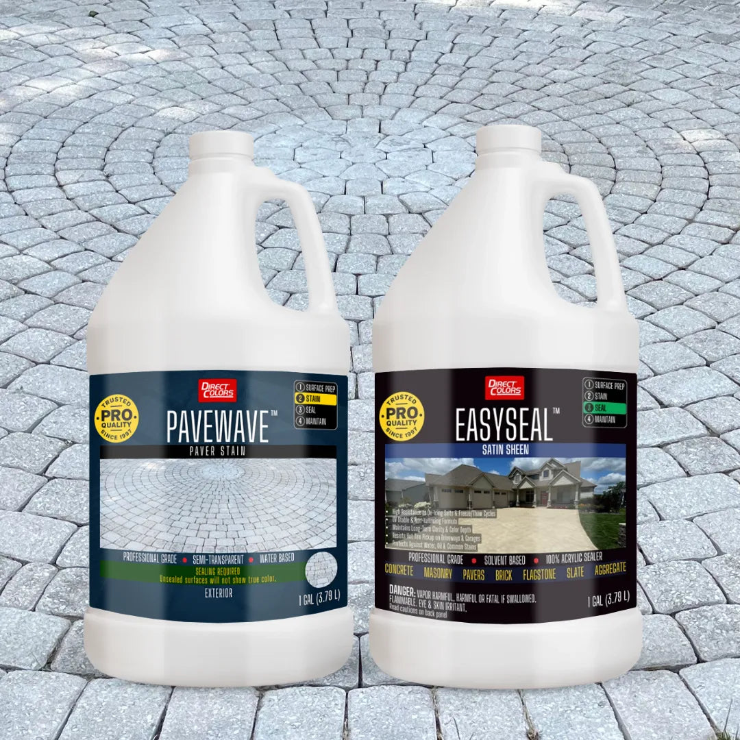 PaveWave™ Paver Stain in 901 White with EasySeal™ Satin, 1 gallon 2-step kit