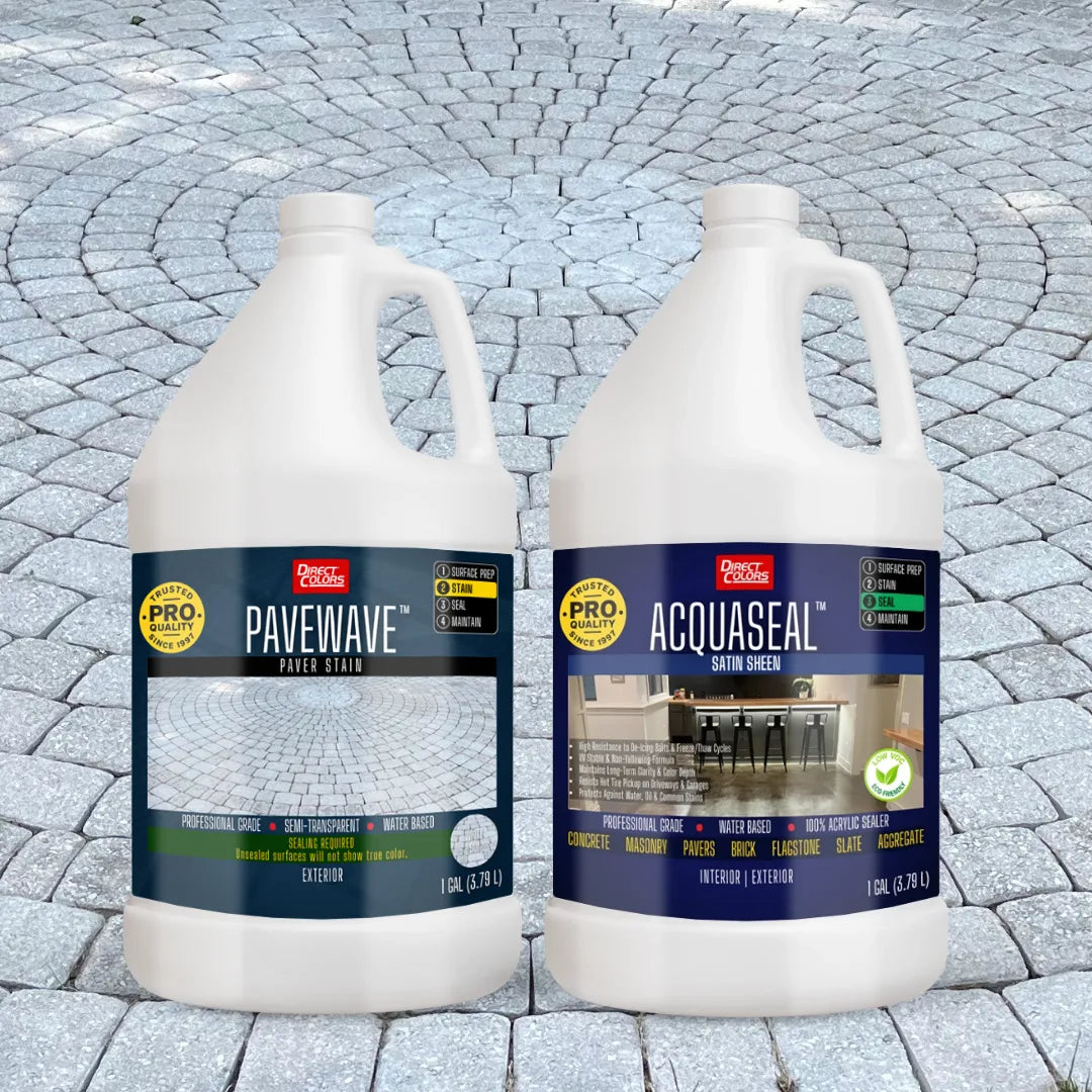 PaveWave™ Paver Stain in 901 White with AcquaSeal™ Satin, 1 gallon 2-step kit