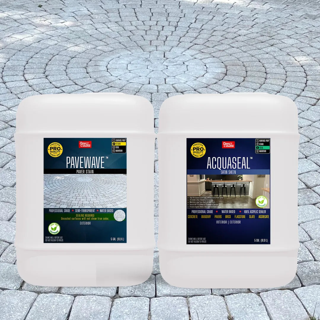 PaveWave™ Paver Stain in 901 White with AcquaSeal™ Satin, 5 gallon 2-step kit